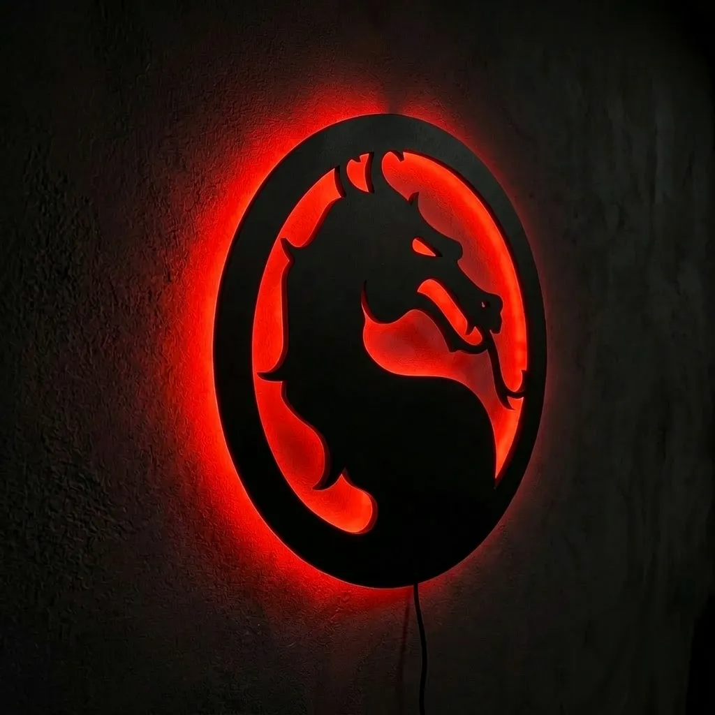 Premium Dragon LED Wall Lamp with glowing dragon silhouette wall decor