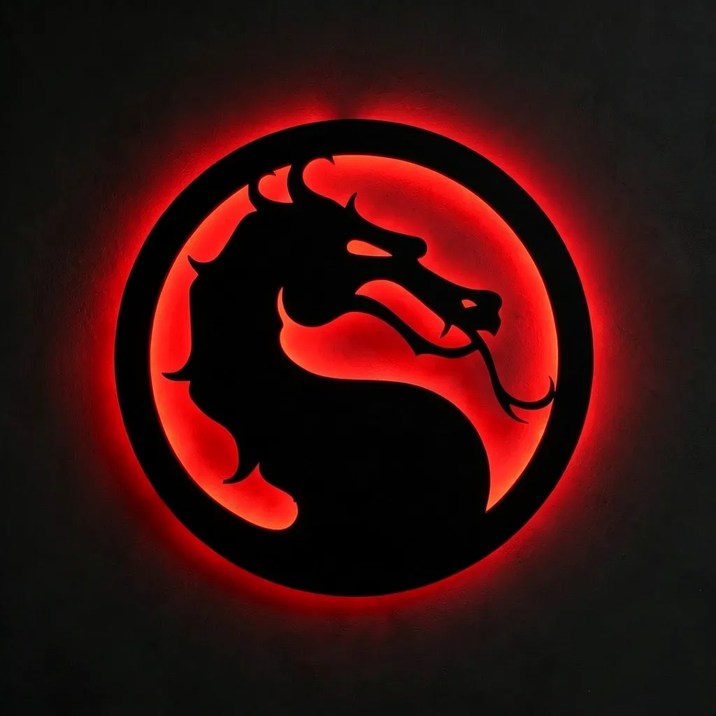 Premium Dragon LED Wall Lamp with glowing dragon silhouette wall decor