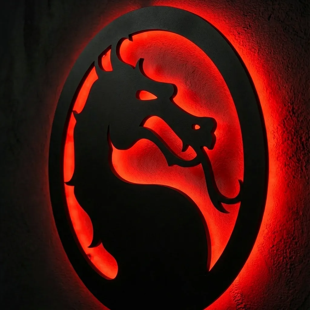 Premium Dragon LED Wall Lamp with glowing dragon silhouette wall decor