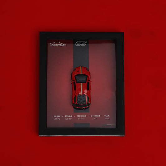 Lamborghini 63 3D Car Frame with 1:32 Lamborghini Diecast Car Wall Art
