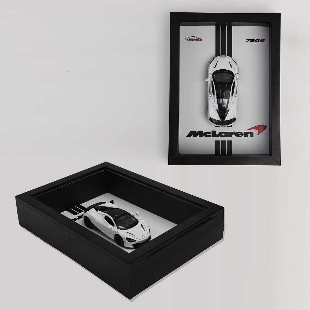 McLaren 720S 3D Car Frame with 1:24 McLaren 720S Diecast Car – Premium McLaren Car Frame Wall Decor