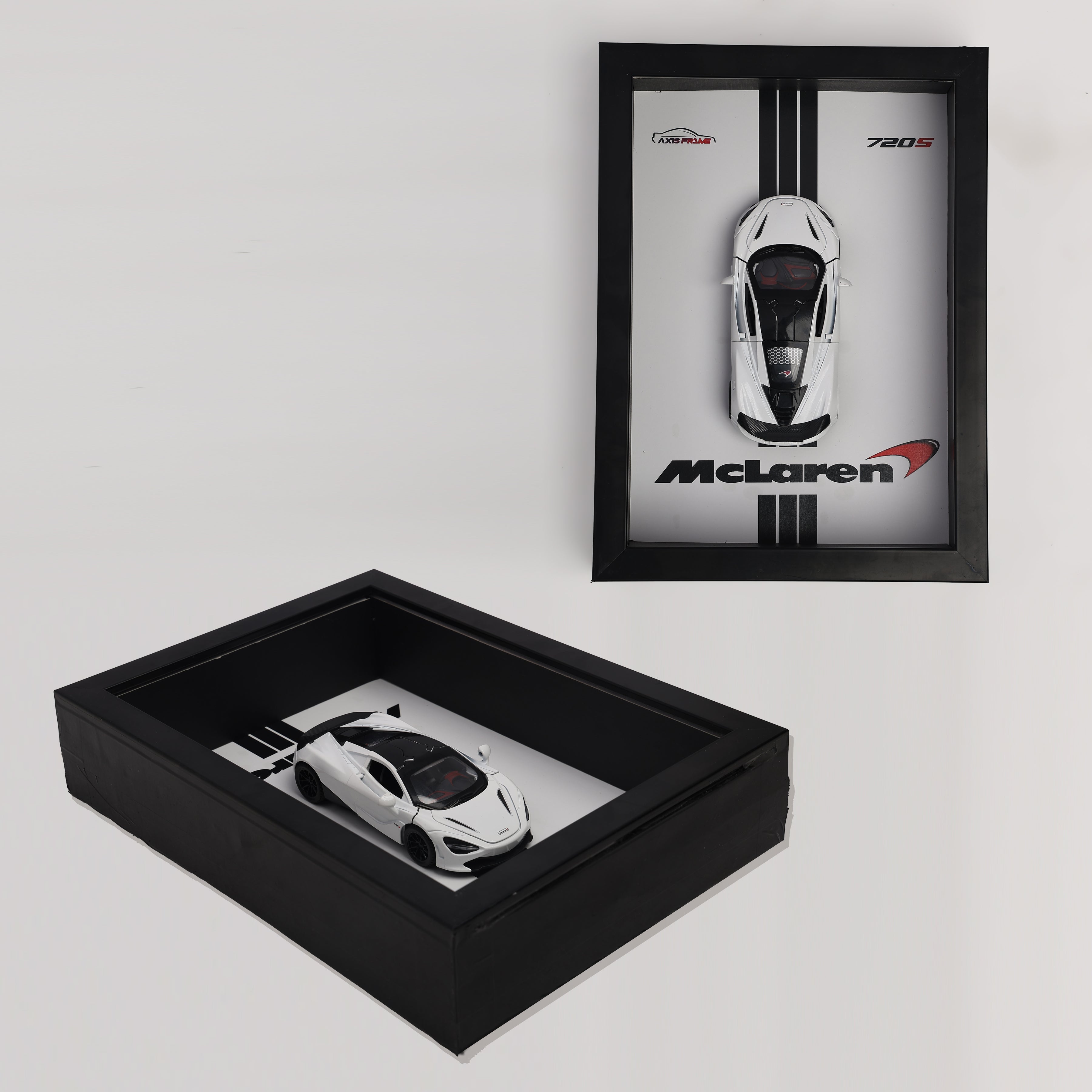 McLaren 720S 3D Car Frame with 1:24 McLaren 720S Diecast Car – Premium McLaren Car Frame Wall Decor