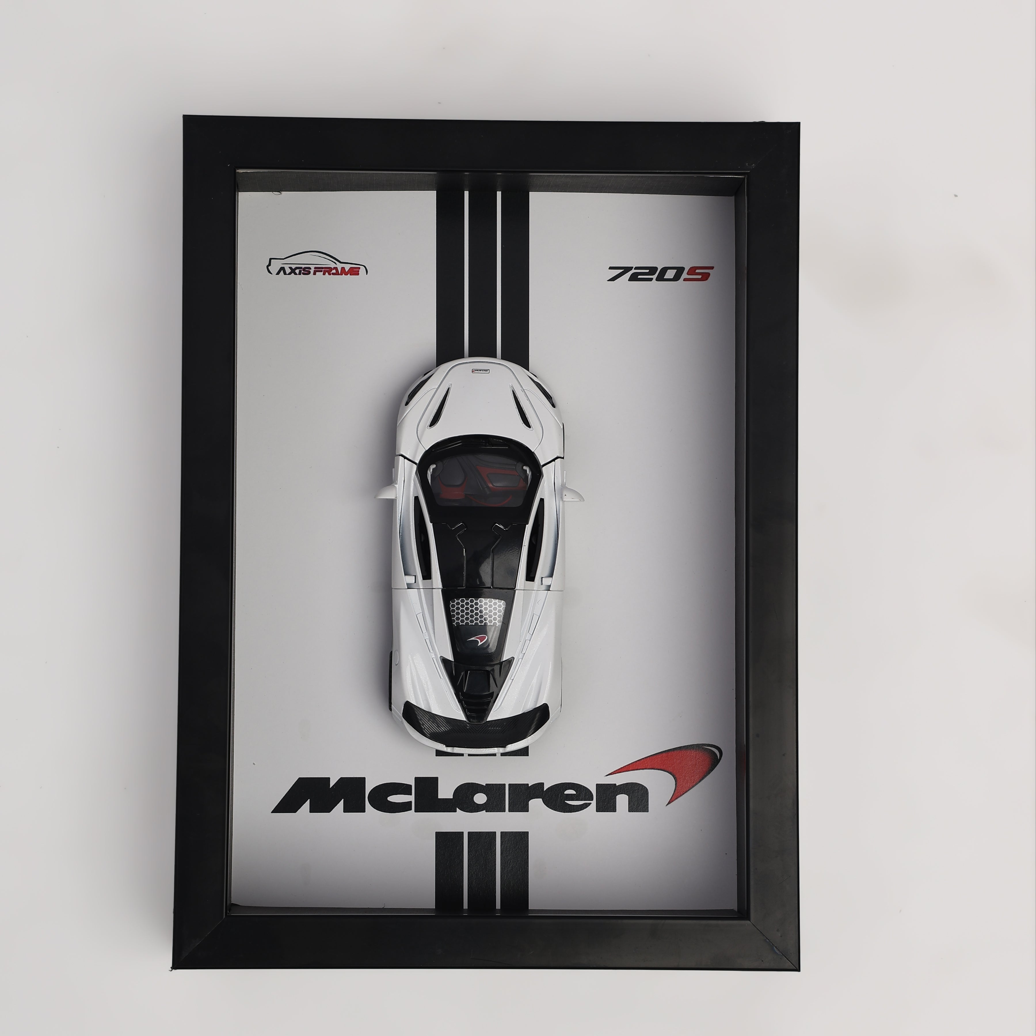 McLaren 720S 3D Car Frame with 1:24 McLaren 720S Diecast Car – Premium McLaren Car Frame Wall Decor