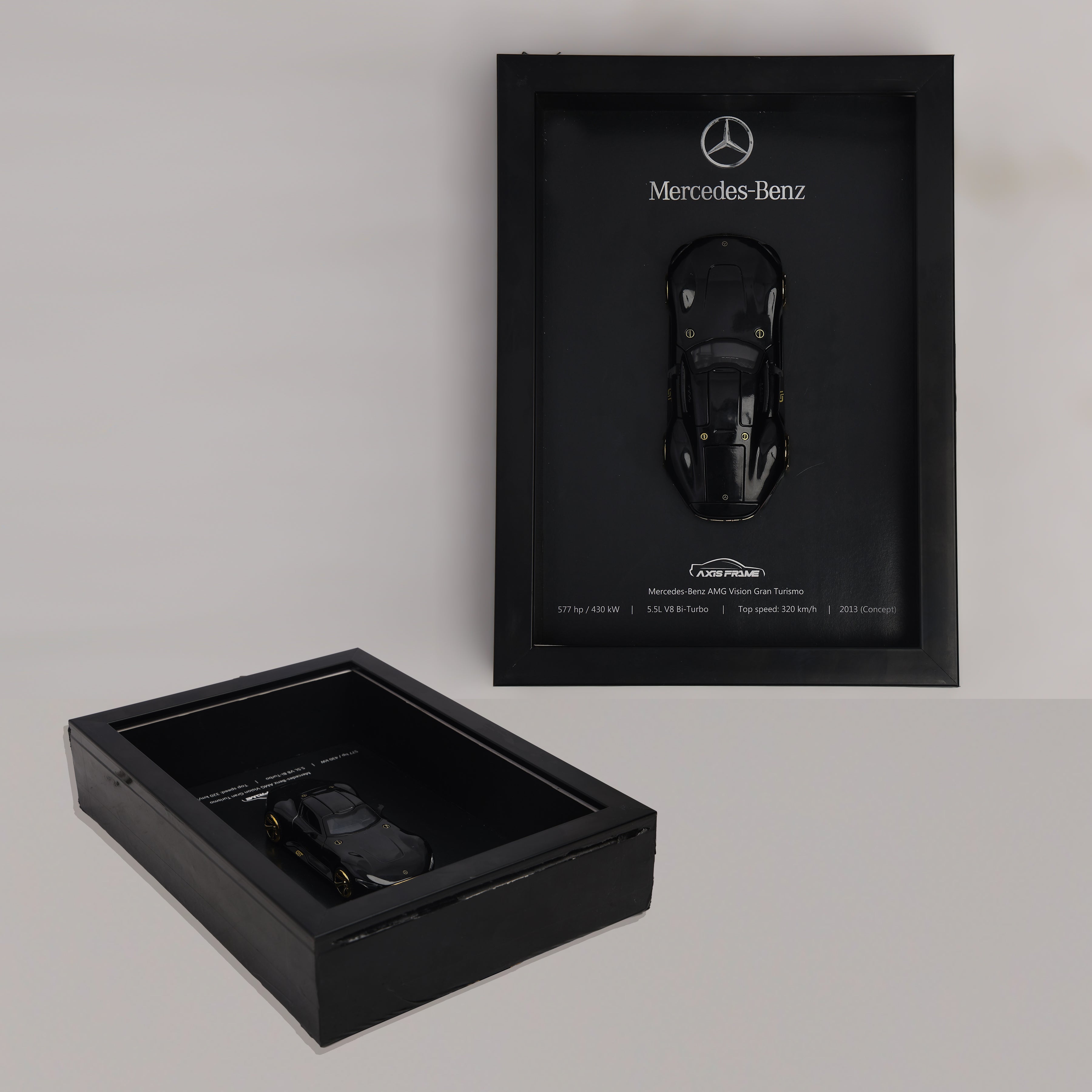 Mercedes-Benz 3D Car Frame with 1:24 Mercedes-Benz Diecast Car – Luxury Mercedes Car Frame Wall Decor