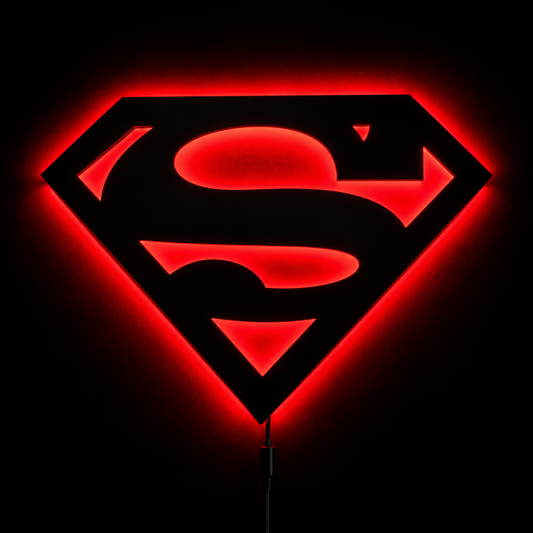 Premium Superman LED Wall Lamp with glowing superhero emblem wall decor