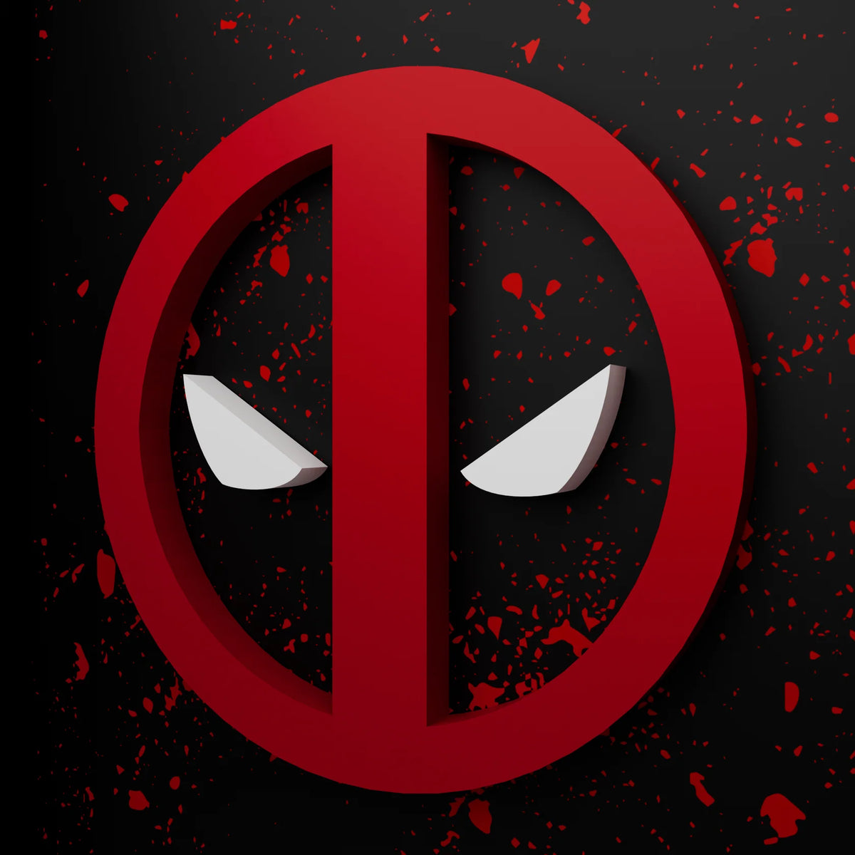 Deadpool 3D wall frame red and black superhero wall decor