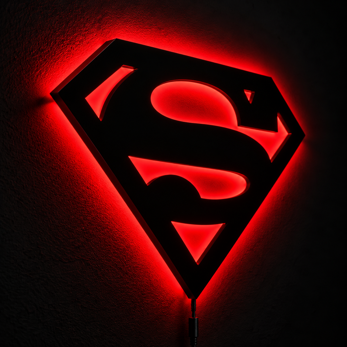 Premium Superman LED Wall Lamp with glowing superhero emblem wall decor