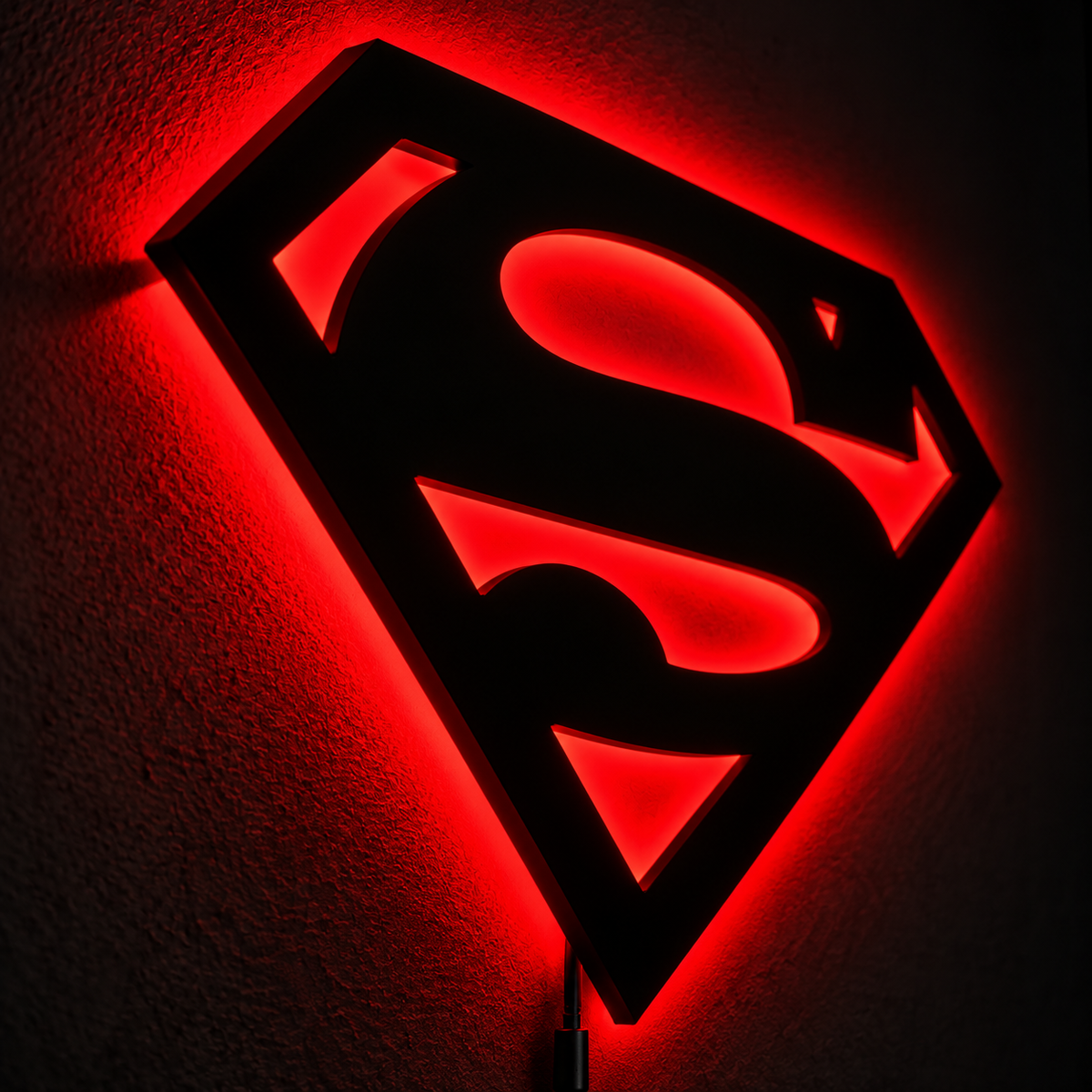 Premium Superman LED Wall Lamp with glowing superhero emblem wall decor