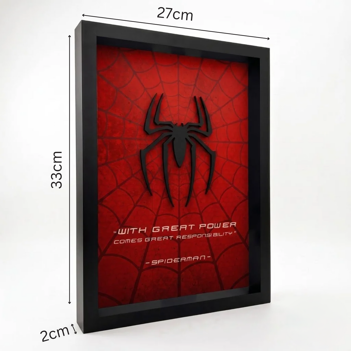 3D Wall Art Frame | Spider-Man Red & Black Superhero Room Decor