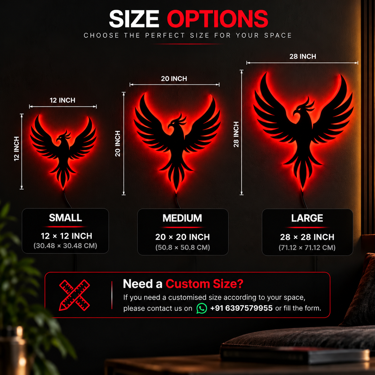 Premium Phoenix LED Wall Lamp | Phoenix Wall Decor