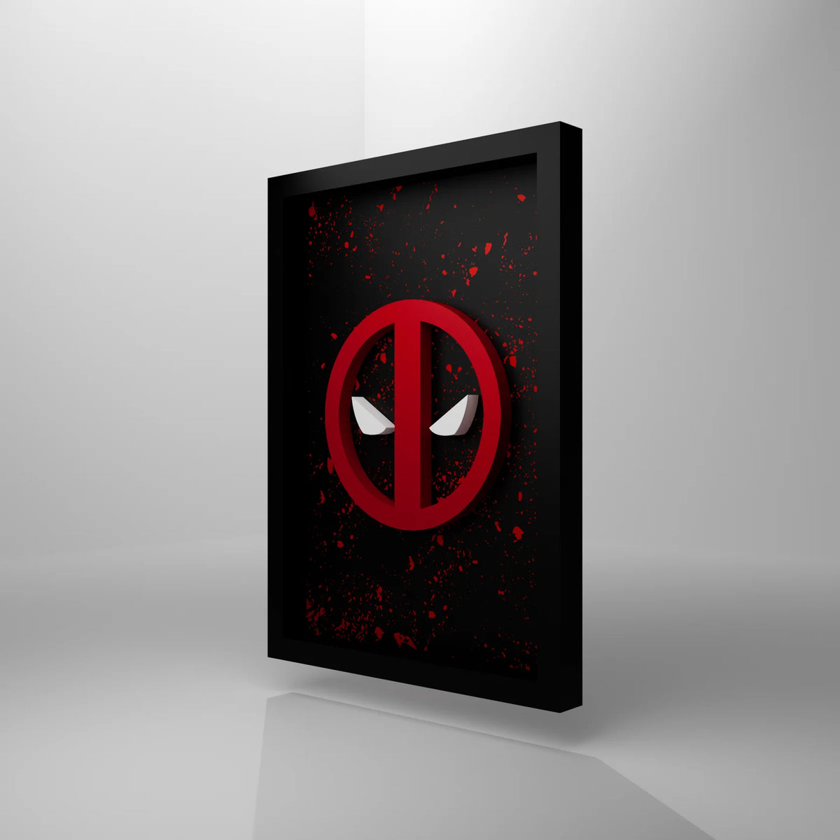 Deadpool 3D wall frame red and black superhero wall decor
