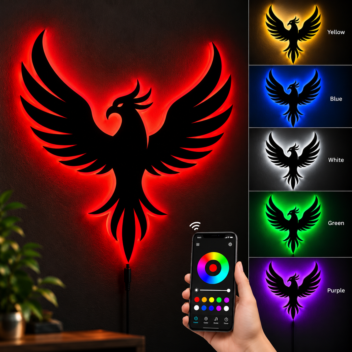 Premium Phoenix LED Wall Lamp | Phoenix Wall Decor