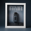 Land Rover Defender 110 diecast car mounted in premium 3D car frame wall decor