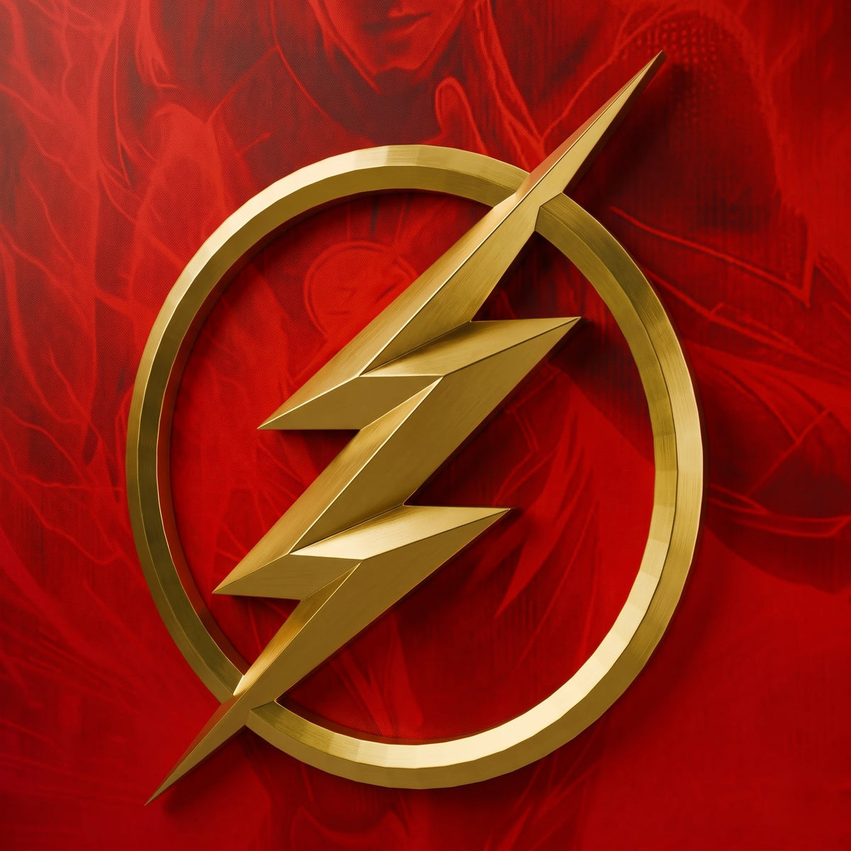 The Flash 3D wall art frame with red and gold superhero design