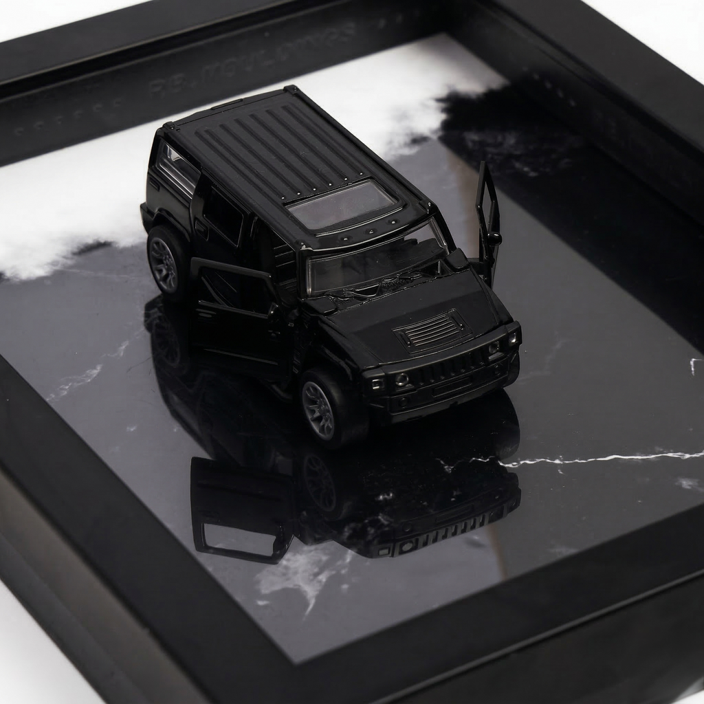Hummer 3D car frame featuring 1:32 metal diecast car model