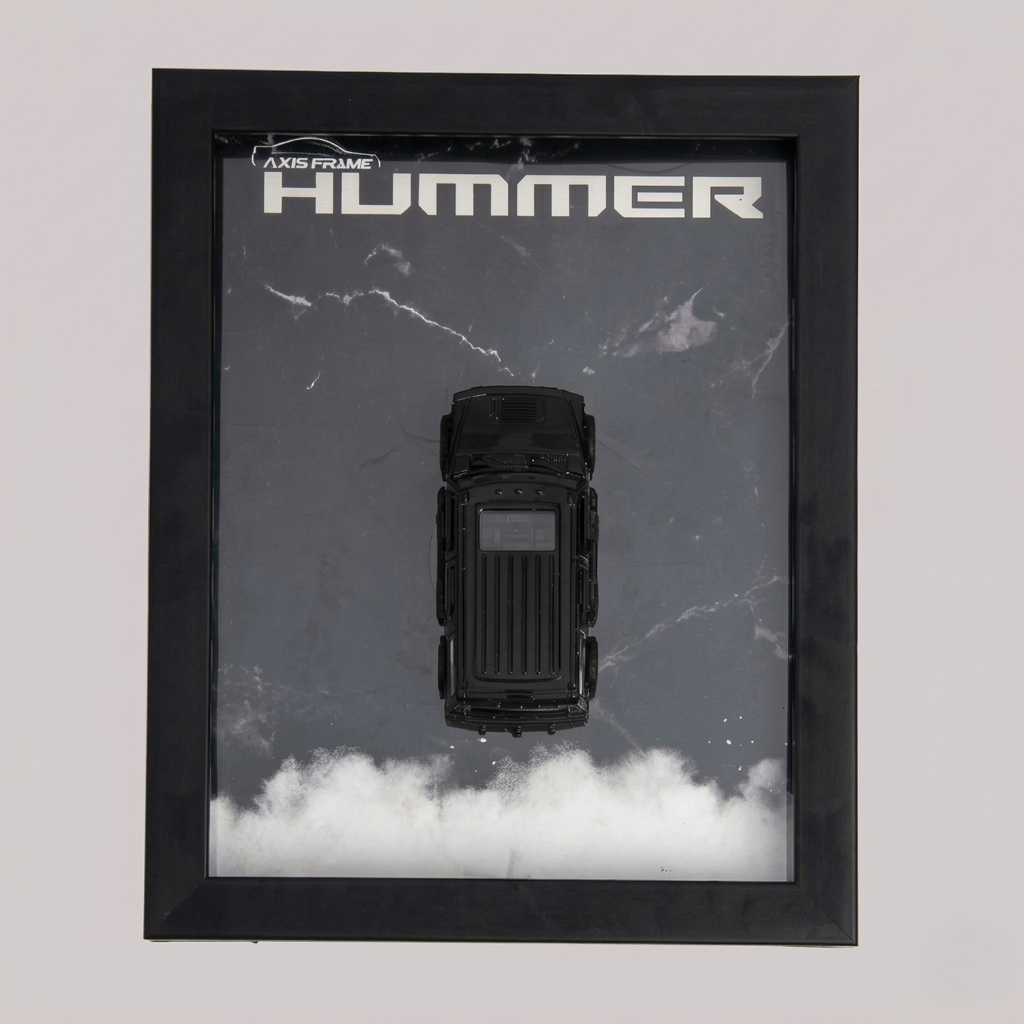 Hummer 1:32 diecast car mounted in premium 3D car frame wall decor
