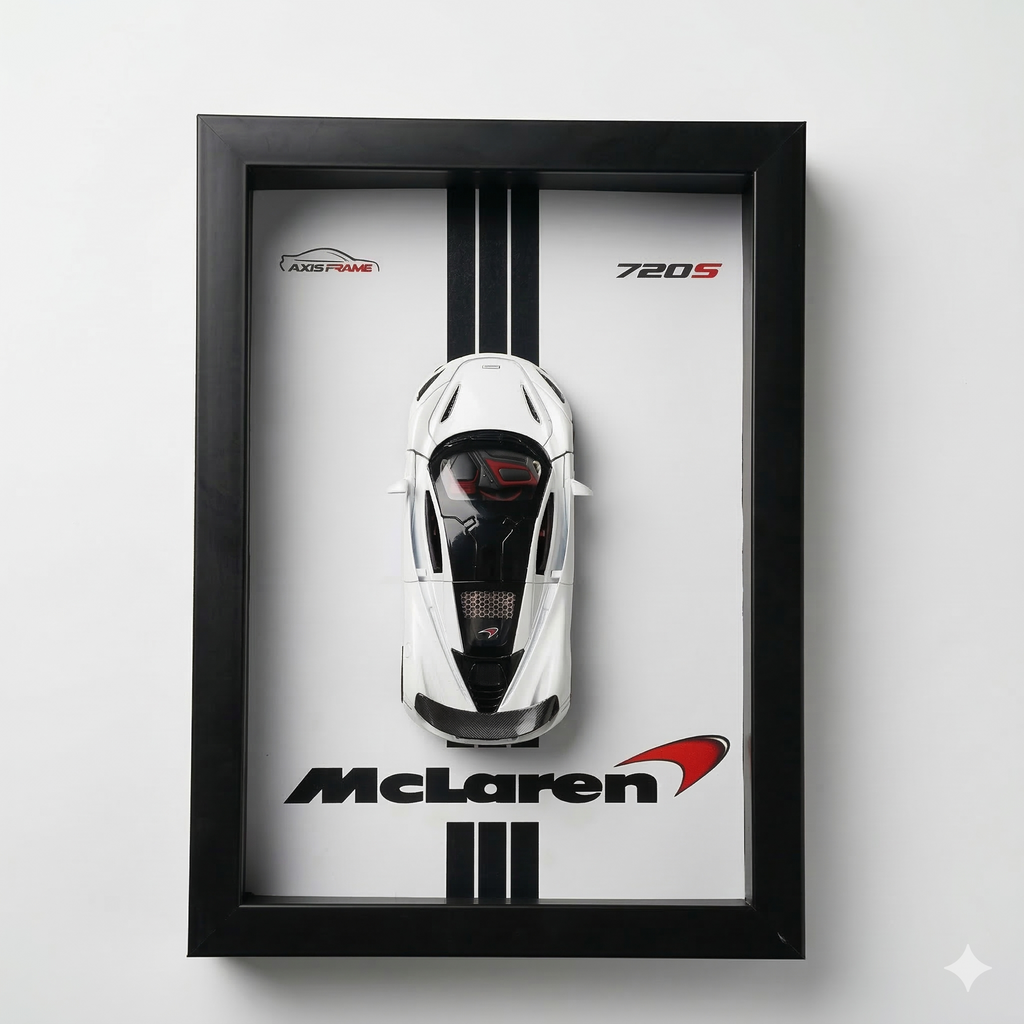 McLaren 720S 3D Car Frame with McLaren 720S Diecast Car – Premium McLaren Car Frame Wall Decor